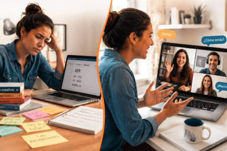 Online vs in-person Spanish classes comparison